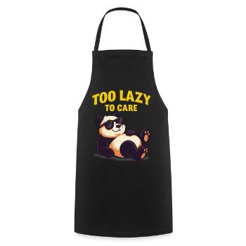 Too Lazy To Care Panda Design - Kochschürze - Schwarz - Vorne - AI Model Male 185 dark (185cm)