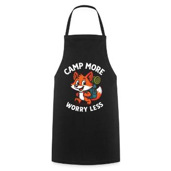 Camp More Worry Less Fuchs Design - Kochschürze - Schwarz - Vorne - AI Model Male 185 dark (185cm)