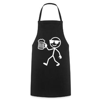 Bière Stick Figure - Tablier de cuisine - noir - Devant - AI Model Male 185 dark (185cm)