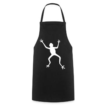 Frosch Silhouette: Tropisch, Regenwald - Kochschürze - Schwarz - Vorne - AI Model Male 185 dark (185cm)