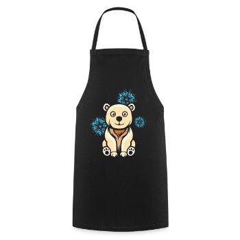 Cartoon Polar Bear with Snowflakes - Cooking Apron - black - Front - AI Model Male 185 dark (185cm)
