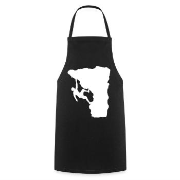 Climber on the ledge - Cooking Apron - black - Front - AI Model Male 185 dark (185cm)