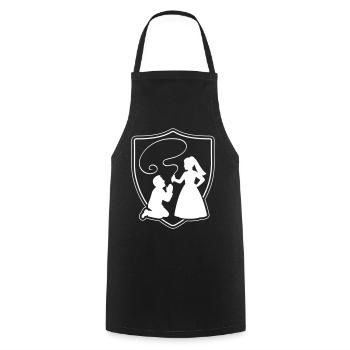 Hochzeit Brautpaar Ehepaar Silhouette - Kochschürze - Schwarz - Vorne - AI Model Male 185 dark (185cm)