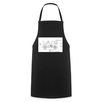 Motorcycle Blueprint: Custom Chopper - Cooking Apron - black - Front - AI Model Male 185 dark (185cm)