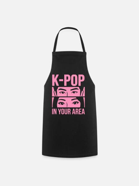 K-Pop Blick Pink in Area - Kochschürze - Schwarz