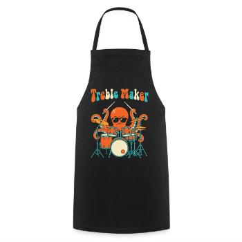 Treble Maker Drummer Musician Pun Drum - Cooking Apron - black - Front - AI Model Male 185 dark (185cm)