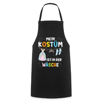 My Costume Is in the Laundry – Funny Carnival - Cooking Apron - black - Front - AI Model Male 185 dark (185cm)