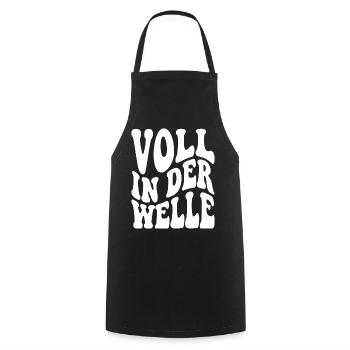 Plein dans la vague - Tablier de cuisine - noir - Devant - AI Model Male 185 dark (185cm)