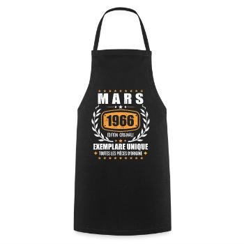 Original Mars 1966 Vintage Cadeau Anniversaire - Tablier de cuisine - noir - Devant - AI Model Male 185 dark (185cm)