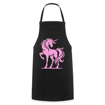 Rosa Einhorn-Silhouette - Kochschürze - Schwarz - Vorne - AI Model Male 185 dark (185cm)