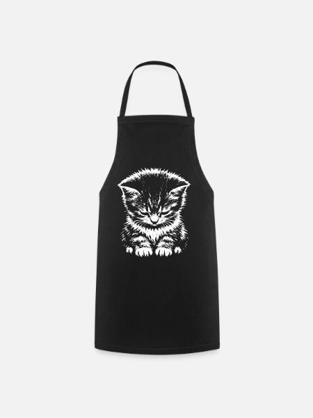 Traurige Katze Meme Geschenk - Kochschürze - Schwarz
