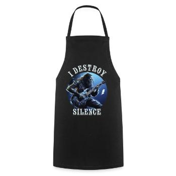 I destroy silence - Cooking Apron - black - Front - AI Model Male 185 dark (185cm)