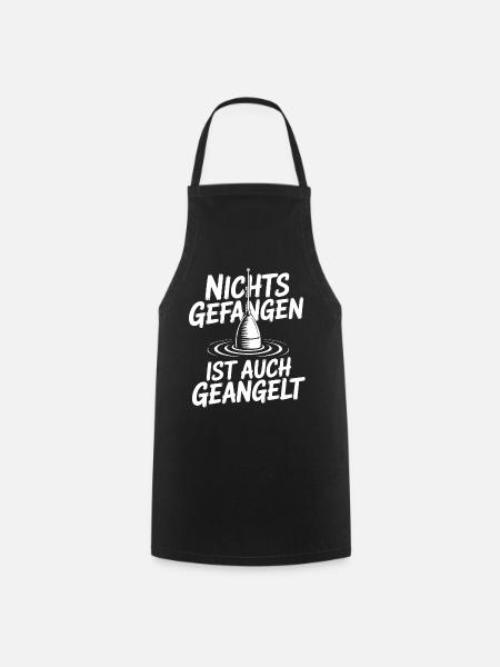 Angeln Spaß Motiv - Kochschürze - Schwarz