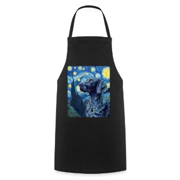 Allemand à poil court - Tablier de cuisine - noir - Devant - AI Model Male 185 dark (185cm)