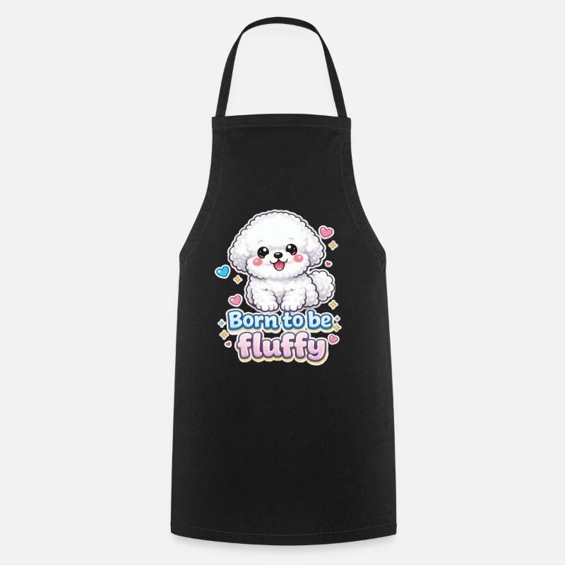 Né pour être Fluffy - design de chien mignon - Tablier de cuisine - noir