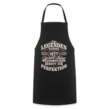 1977 Jahrgang Vintage Geburtstag Geschenk Retro - Kochschürze - Schwarz - Vorne - AI Model Male 185 dark (185cm)