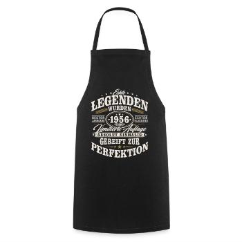 1956 Jahrgang geboren Geburtstag Vintage Geschenk  - Kochschürze - Schwarz - Vorne - AI Model Male 185 dark (185cm)