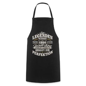 1986 Jahrgang geboren Geburtstag Geschenk Retro - Kochschürze - Schwarz - Vorne - AI Model Male 185 dark (185cm)