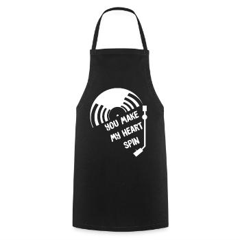 Vinyl - Cooking Apron - black - Front - AI Model Male 185 dark (185cm)