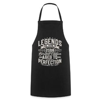 18th Birthday 2008 Vintage 18 Year Gift - Cooking Apron - black - Front - AI Model Male 185 dark (185cm)