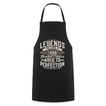 Cadeau rétro vintage d’anniversaire 1996 - Tablier de cuisine - noir - Devant - AI Model Male 185 dark (185cm)