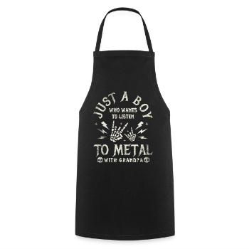 Metall-Baby Boy mit Opa Rock Baby - Kochschürze - Schwarz - Vorne - AI Model Male 185 dark (185cm)