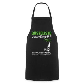 Gästeliste Junggesellenabschied Gästebuch Hochzeit - Kochschürze - Schwarz - Vorne - AI Model Male 185 dark (185cm)