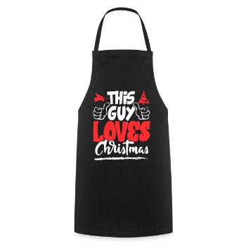 Weihnachten Ich liebe Christmas Sprüche I Love - Kochschürze - Schwarz - Vorne - AI Model Male 185 dark (185cm)
