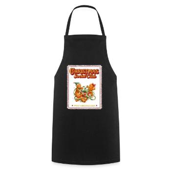 Christmas Social Club Lebkuchen Geschenke Retro - Kochschürze - Schwarz - Vorne - AI Model Male 185 dark (185cm)