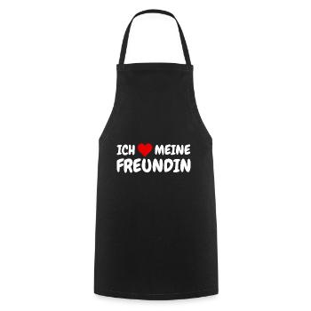 Ich Liebe Mein Freundin I Love My Girlfriend - Cooking Apron - black - Front - AI Model Male 185 dark (185cm)