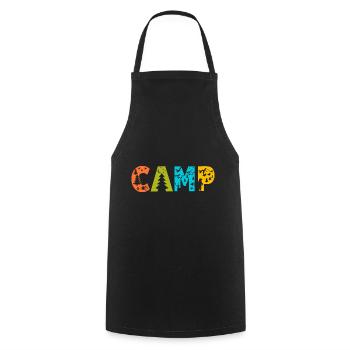 Camping Camper Campsite Nature Time Out Holiday - Cooking Apron - black - Front - AI Model Male 185 dark (185cm)
