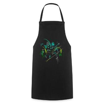 Paysage abstrait - Tablier de cuisine - noir - Devant - AI Model Male 185 dark (185cm)