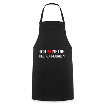 I love my hot girlfriend hot gamer girl - Cooking Apron - black - Front - AI Model Male 185 dark (185cm)