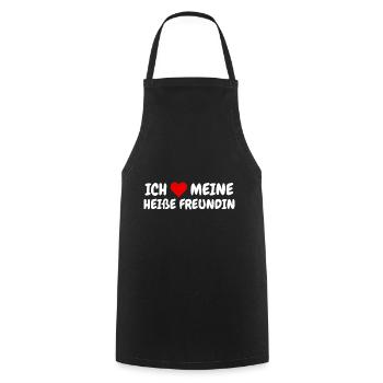 I Love My Hot Girlfriend Red Heart Hot Girl - Cooking Apron - black - Front - AI Model Male 185 dark (185cm)