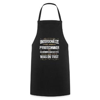 Pyrotechniker Feuerwerk Pyro Sprengmeister Spruch - Kochschürze - Schwarz - Vorne - AI Model Male 185 dark (185cm)