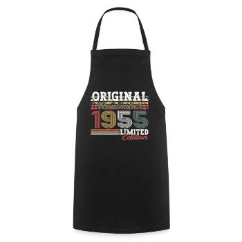 Original novembre 1955 67e anniversaire cadeau - Tablier de cuisine - noir - Devant - AI Model Male 185 dark (185cm)