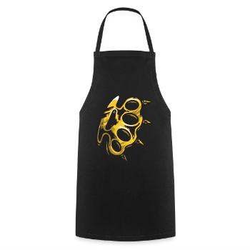 Poing américain - Tablier de cuisine - noir - Devant - AI Model Male 185 dark (185cm)