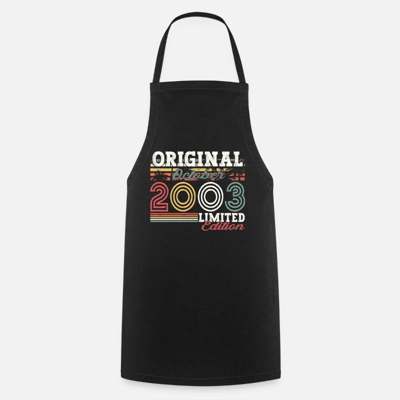 Original October 2003 19th Birthday Gift Cool - Cooking Apron - black