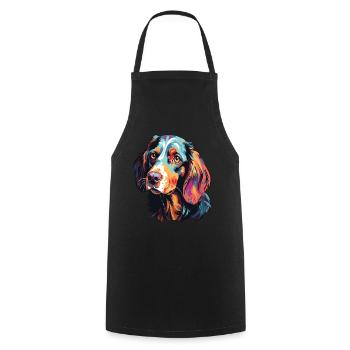 English Setter Hund Porträt Pop Art Stil - Kochschürze - Schwarz - Vorne - AI Model Male 185 dark (185cm)