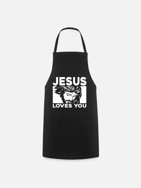 Jésus vous aime - Tablier de cuisine - noir