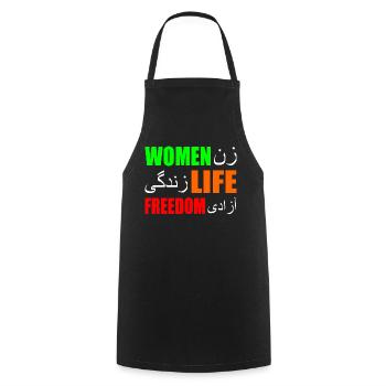 Women life freedom - Cooking Apron - black - Front - AI Model Male 185 dark (185cm)