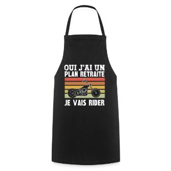 oui j'ai un plan retraite - Tablier de cuisine - noir - Devant - AI Model Male 185 dark (185cm)