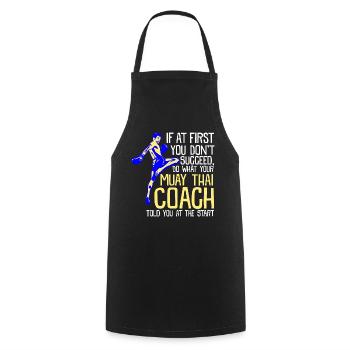 Muay Thai Coach - Cooking Apron - black - Front - AI Model Male 185 dark (185cm)