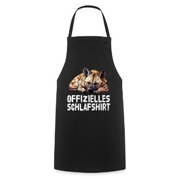 Official Hyena Sleep Shirt - Cooking Apron - black - Front - AI Model Male 185 dark (185cm)
