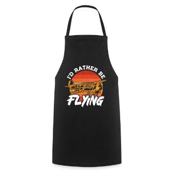 I'd rather be flying Pilot aviation - Cooking Apron - black - Front - AI Model Male 185 dark (185cm)