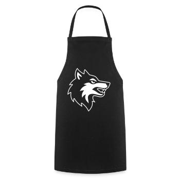 Wolf head logo icon - Cooking Apron - black - Front - AI Model Male 185 dark (185cm)