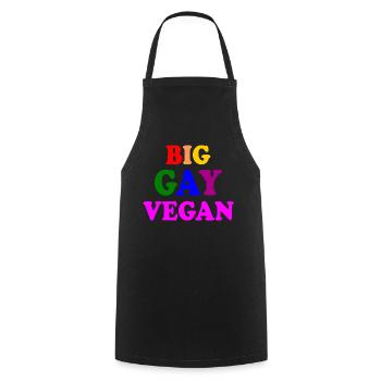 Big gay vegan - Tablier de cuisine - noir - Devant - AI Model Male 185 dark (185cm)