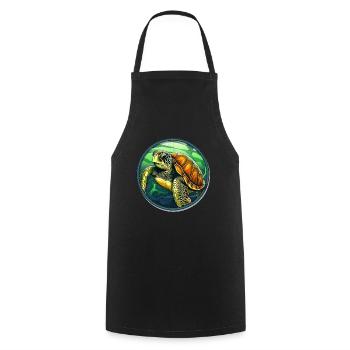 Tortue - Tablier de cuisine - noir - Devant - AI Model Male 185 dark (185cm)