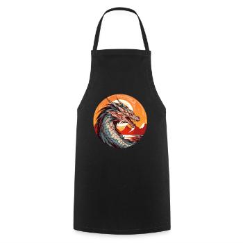 Dragon - Cooking Apron - black - Front - AI Model Male 185 dark (185cm)
