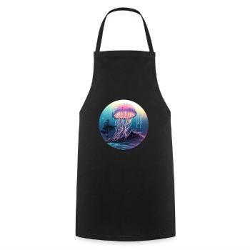 Jellyfish - Cooking Apron - black - Front - AI Model Male 185 dark (185cm)